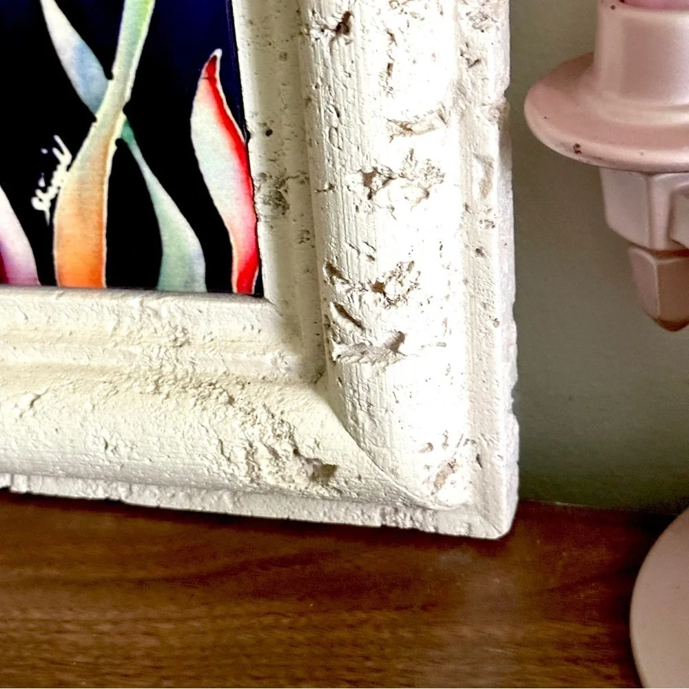 Seahorse Ocean Art Painted Tile Lightweight Framed Signed Marine Unique Art